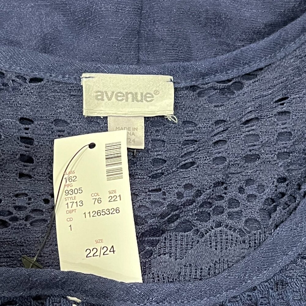 Avenue A-line Pullover Lace Mini Dress, NWT, Navy, 22/24 - Picture 2 of 9